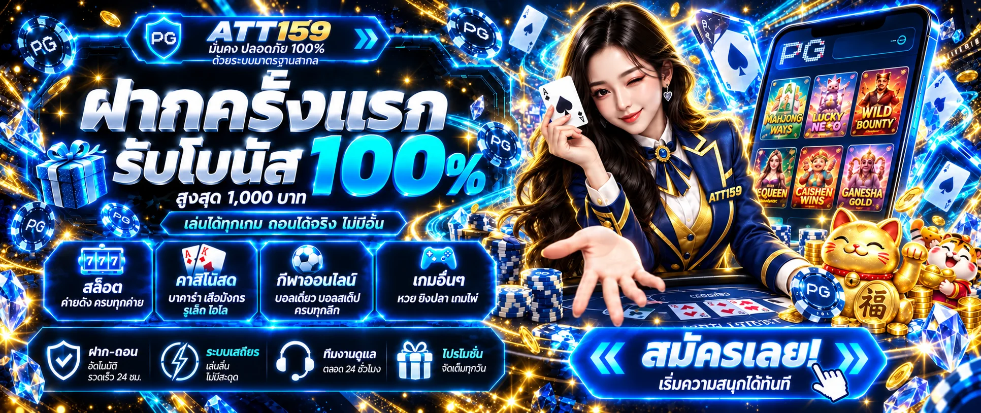 ATT159 ทางเข้าเว็บตรง สมัครง่าย ฝากถอนออโต้